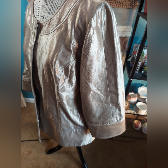 New Victoria Costa Ladies Metallic Cuffed Jacket XL - Picture 5 of 5